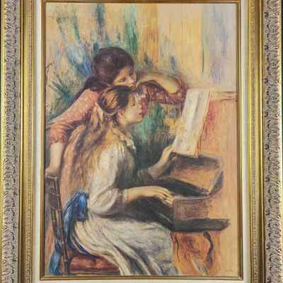 JB Ethan Allen Renoir Girls At Piano Embellished Print
