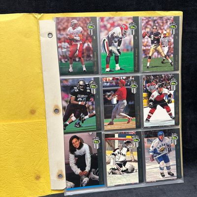 Mixed Sports And NASCAR Trading Card Binder Collection Classic Four Sport And MAXX Cards
