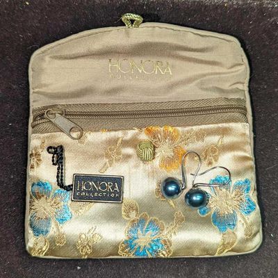Honora Collection Solid Blue Pearl Hook Earrings