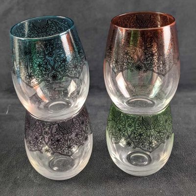Four Stemless Wine Glasses