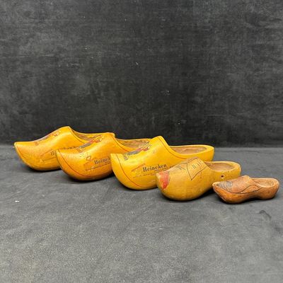 Wooden Dutch Clog Shoe Lot Heineken Advertising Souvenir Display 5