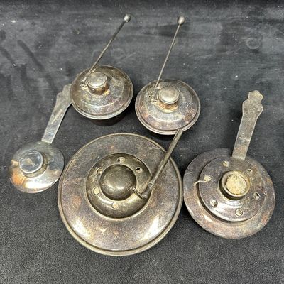 Silverplated Alcohol Lamp Burner Chafing Dish Burner And Snuffer Lot