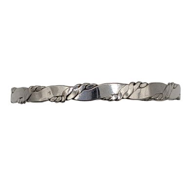 Mexico Sterling Silver Wrapped Wire Bangle Bracelet