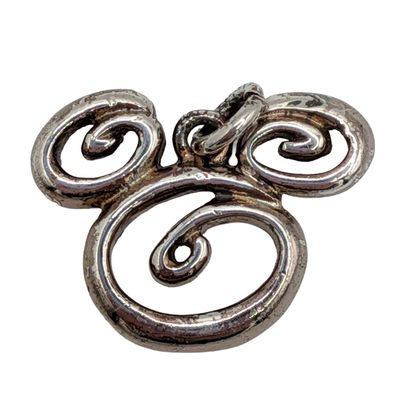 Disney Sterling Silver Mouse Swirl Charm