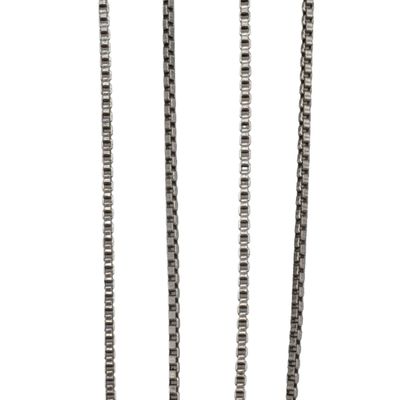 Signed Sterling Silver Box Chain Necklace