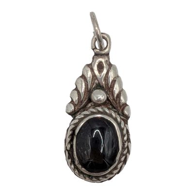 Southwest Sterling Silver Hawks Eye Pendant