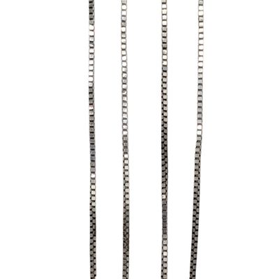 Signed 14K White Gold Box Chain Necklace