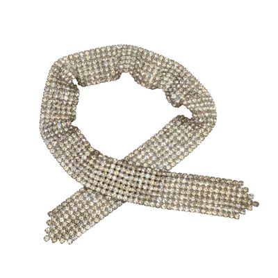 Silver Tone Rhinestone Dress Belt
