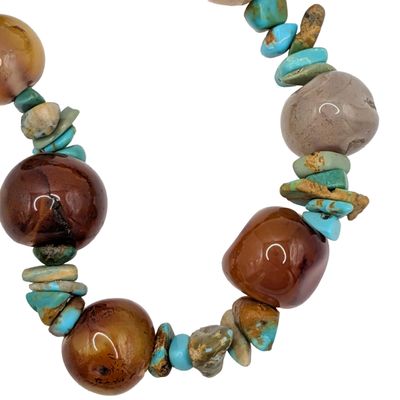 Beaded Turquoise Agate Stretch Bracelet