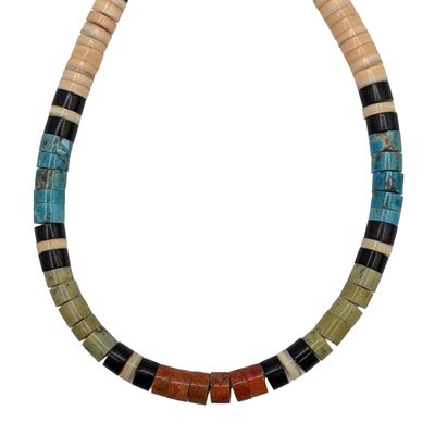 Sterling Silver Multi-Stone Heishi Bead Bracelet