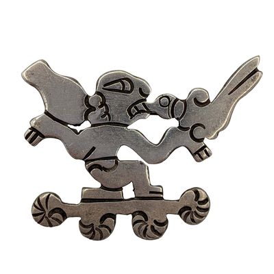 Artemio Navarrete Taxco Mexico 980 Silver Mayan Brooch