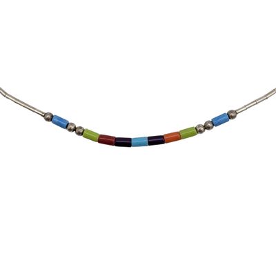 Southwest Sterling Liquid Silver Glass Beaded Anklet