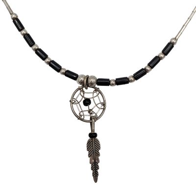 Southwest Sterling Liquid Silver Dream Catcher Necklace