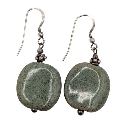 Sterling Silver Ceramic Bead Drop Earrings
