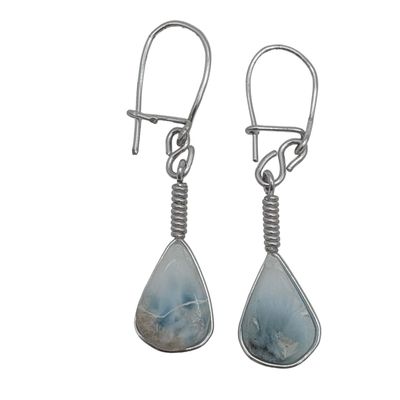 Sterling Silver Larimar Drop Earrings