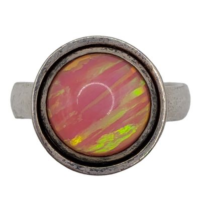 Kameleon Sterling Silver Pink Opal Ring Size 4.5