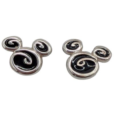 Disney Sterling Silver Mouse Swirl Stud Earrings