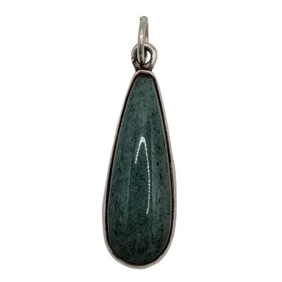 Sterling Silver Jadeite Teardrop Pendant