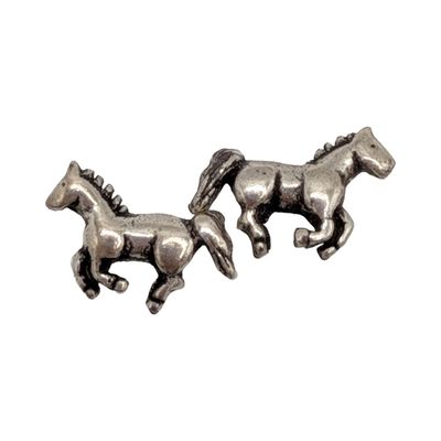 Sterling Silver Running Horse Stud Earrings