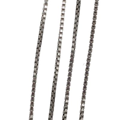 Signed Sterling Silver Box Chain Necklace