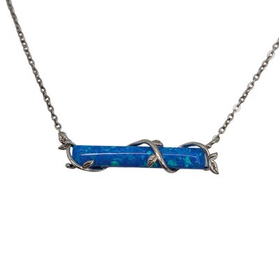 Sterling Silver Opal Vine Necklace