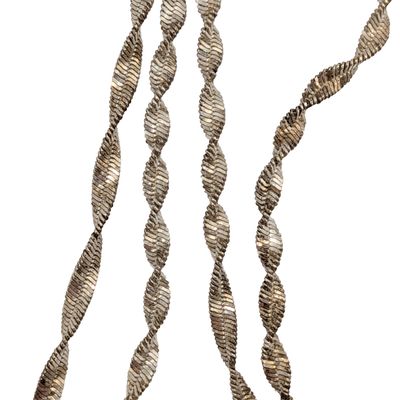 Signed Italy Sterling Silver Twisted Herringbone Chain Necklace