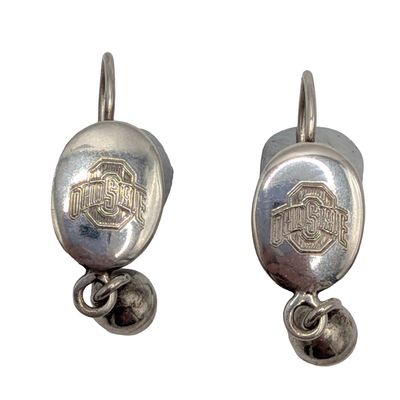 Sterling Silver Engraved Ohio State University Dangle Earrings