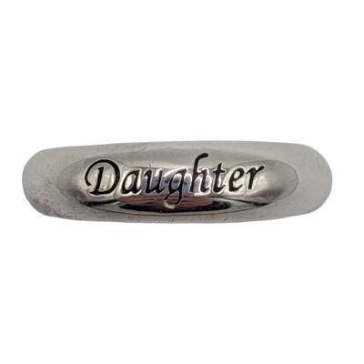 Signed Sterling Silver Daughter Engraved Band Ring Size 6.25