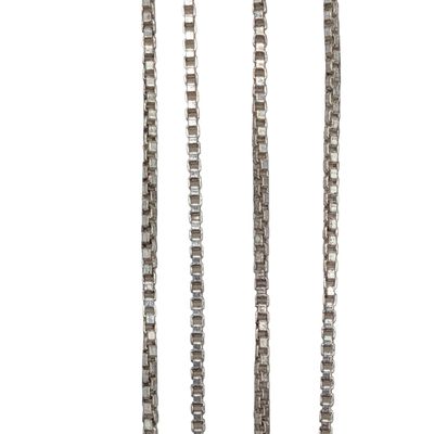 Signed Italy Sterling Silver Box Chain Necklace