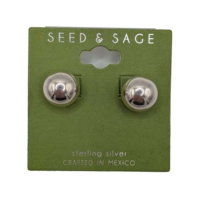 Seed & Sage Mexico Sterling Silver Large Ball Stud Earrings