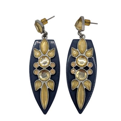 Lia Sophia Silver Tone Resin Rhinestone Dangle Earrings