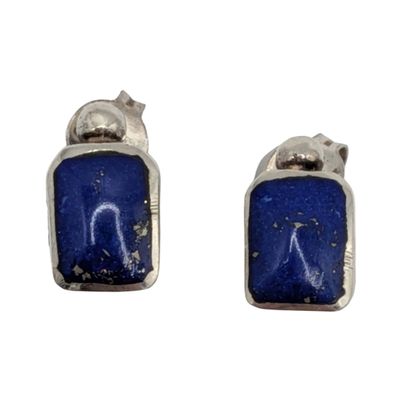 Southwest Sterling Silver Lapis Stud Earrings