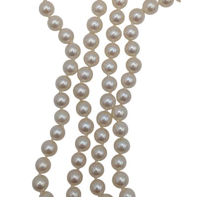 Signed Sterling Silver Pearl Strand Necklace