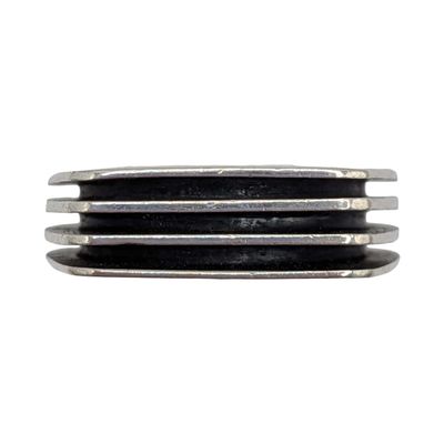 Signed Taxco Mexico Sterling Silver Modern Ridge Ring Size 8.25