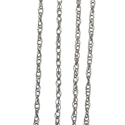 Signed 14K White Gold Wheat Chain Necklace