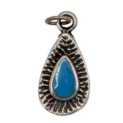 Sterling Silver Turquoise Stacked Teardrop Pendant