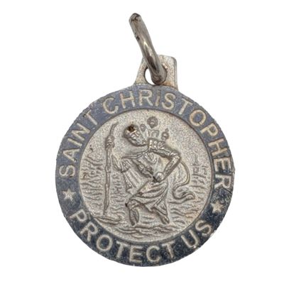 Signed Italy Sterling Silver Saint Christopher Charm Pendant