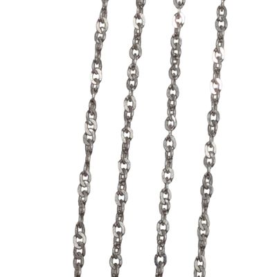 Signed Turkey 10K White Gold Cable Chain Necklace
