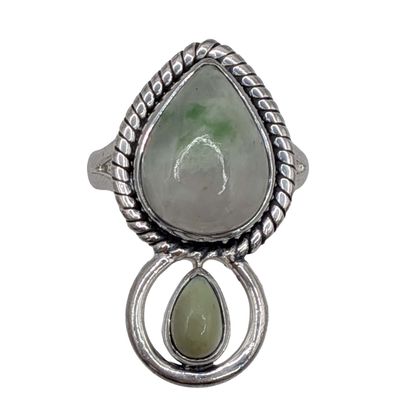 Arya Sterling Silver Jadeite Ring Size 10