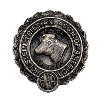 Signed Vintage Sterling Silver Holstein Junior Member Pin