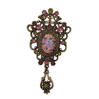 Sarah Coventry Gold Tone Rhinestone Contessa Pendant/Brooch