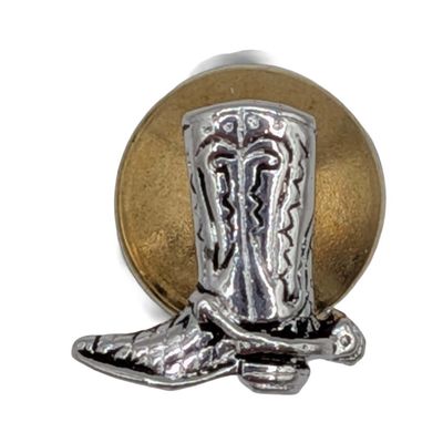 Swank Silver Plated Cowboy Boot Tie Tack Pin