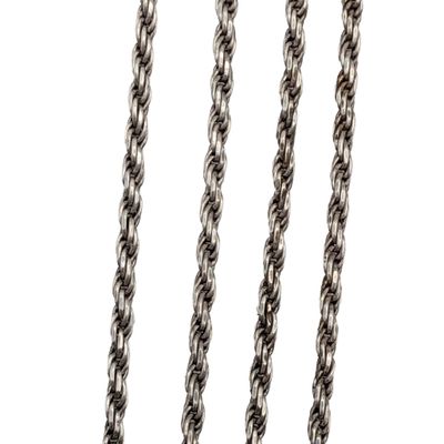 Signed Italian Sterling Silver Rope Chain Necklace