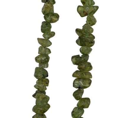 Murray Chuven Sterling Silver Natural Peridot Bead Strand Necklace