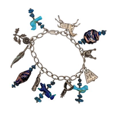 Signed Sterling Silver Charm Bracelet