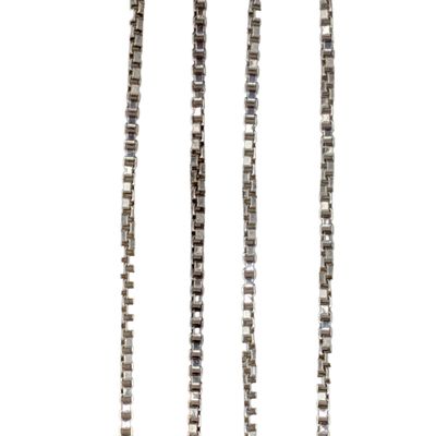 Signed Italy Sterling Silver Box Chain Necklace