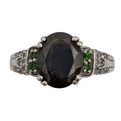 D'Joy Sterling Silver Multi-Stone Scroll Ring Size 9.25