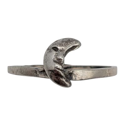 Signed Sterling Silver Man In The Moon Ring Size 7.25