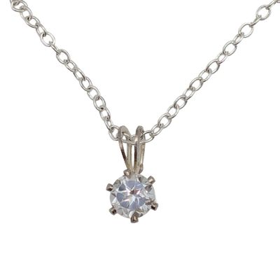 Effy Silver Plated CZ Solitaire Necklace
