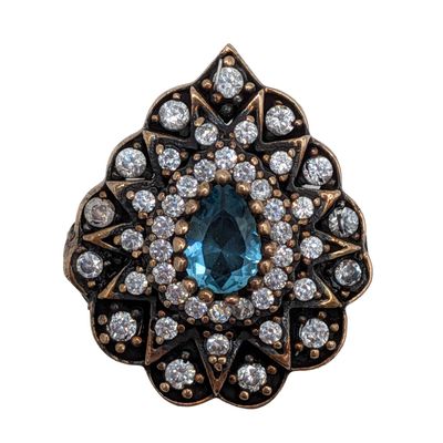 Bora Gold Over Sterling Silver CZ Pear Shaped Ring Size 7.5